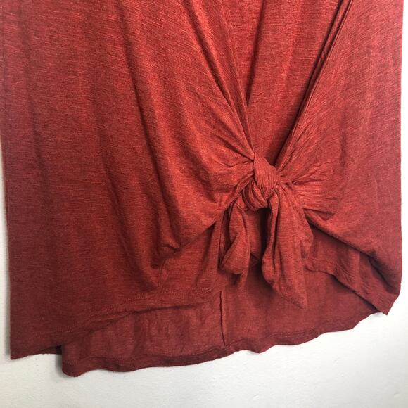 Anthropologie Vanessa Virginia Top Tie Front Rust Red Orange Tunic Tank Small - Picture 4 of 8